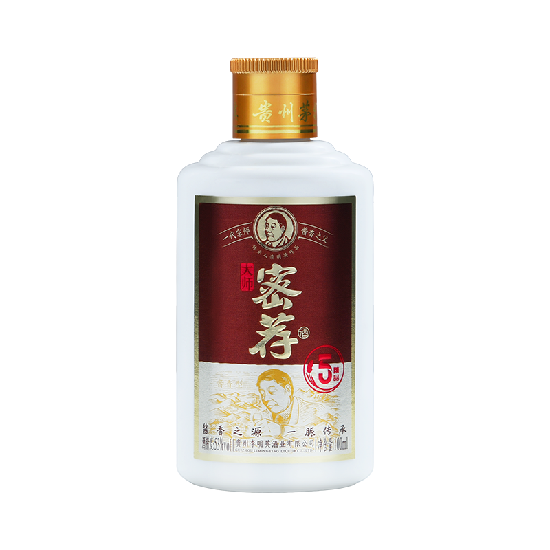 李明英酒业 53度大师密荐酒精品5酱香型白酒100ml*6瓶裸瓶装