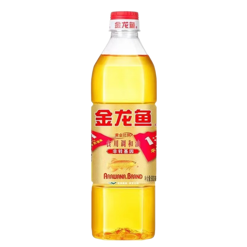 金龙鱼黄金比例调和油900ml食用油小瓶装非转基因植物油1:1:1