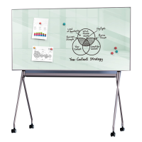 得力50072芭蕾支架磁性钢化玻璃白板1800*900mm(灰色)(块)
