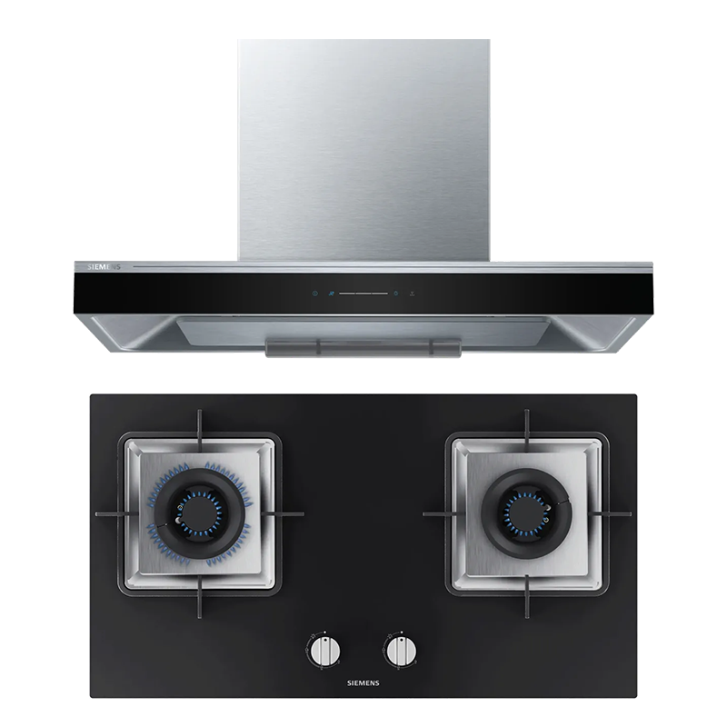 SIEMENS/西门子欧式5D环吸智能自清洁烟灶套装 LC77UA950W+23MP
