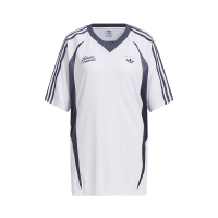 adidas阿迪达斯三叶草V领足球衣2024夏女OVERSIZED短袖T恤 JD1134
