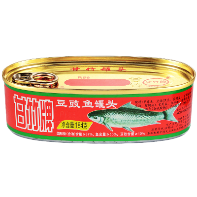 甘竹豆豉鱼罐头184g*6广东特产即食零食罐头下饭酒菜