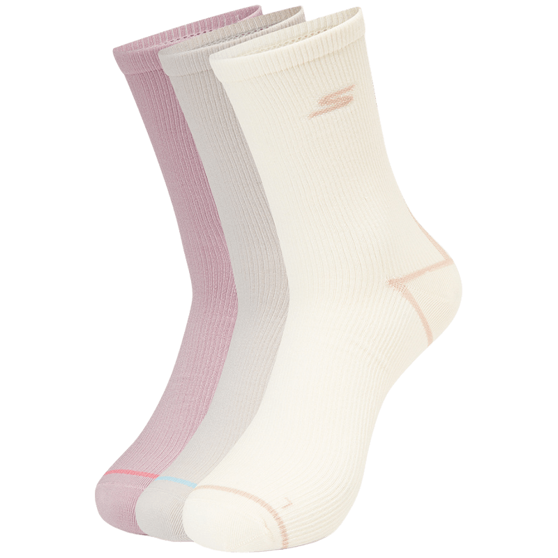 SKECHERS斯凯奇袜子男女同款休闲中筒袜2024年夏季运动袜子3双装 P224U014/0441