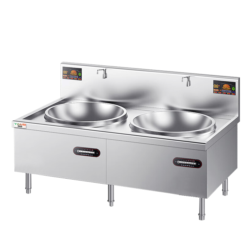 意黛斯(YIDAISI)商用电磁炉大锅灶食堂电磁灶大功率炒菜灶台MG-YDS25SDC-22厨房设备凹面双头大炒炉201