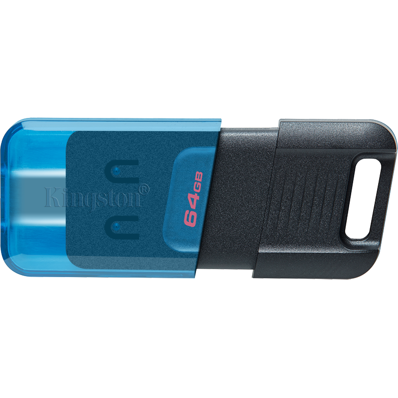 金士顿u盘(Kingston)64GB USB3.2 Gen1 Type-C 大容量手机U盘 DT80M 黑蓝色