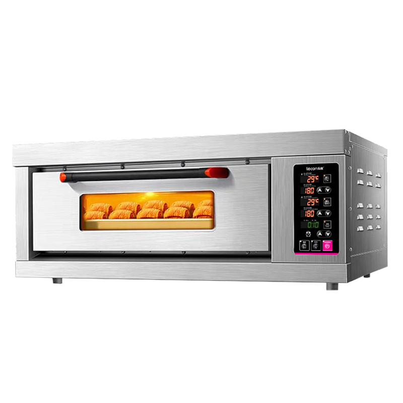 乐创(lecon)烤箱商用大型披萨烤炉蛋糕面包商用电烤箱 一层二盘烤箱220V