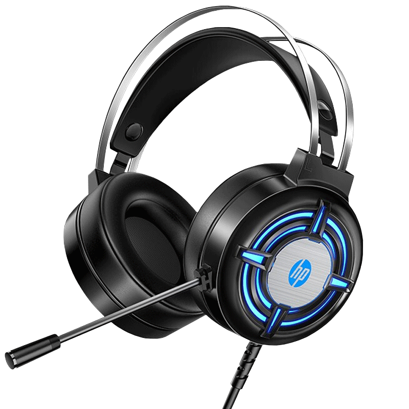 惠普(hp)头戴式耳机有线游戏电竞电脑耳麦USB接口 7.1声道立体声 全指向降噪麦克风 呼吸灯 办公会议学习 H120