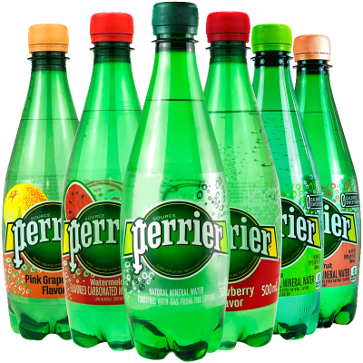 法国 巴黎水(Perrier)含气天然矿泉水 500ml*4瓶多口味随机 新老包装交替发货 (草莓味、柠檬、青柠、西柚)