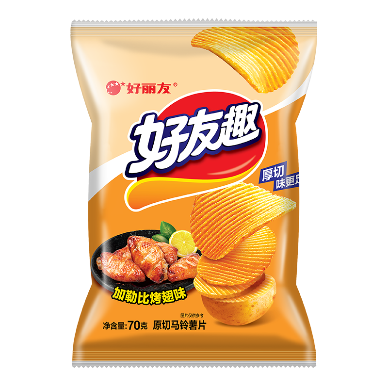 好丽友好友趣加勒比烤翅味70g*6袋 韩国泡菜味膨化休闲小吃零食品