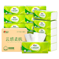 DT17090(箱装)心相印云感系列90抽18包三层立体压花塑装纸面巾装