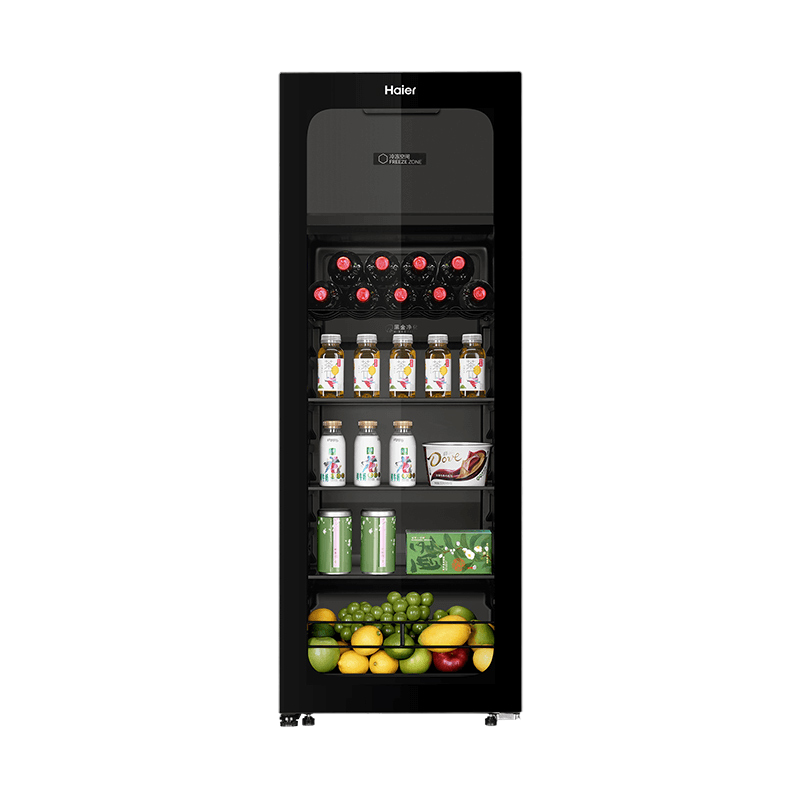海尔冰吧家用客厅办公室展示柜冷藏柜冷柜小冰柜透明冰箱双温保鲜柜酒柜LC-136LHESD1