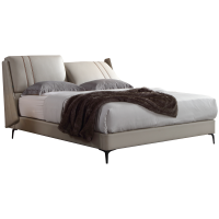 AIRLAND雅兰 天鹅堡 轻奢头层牛皮可调节双人软靠包床1.5m卧室实木床架1.8米现代婚床 真皮床加床垫组合套餐