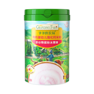 爷爷的农场有机婴幼儿强化钙米粉225g(多谷物缤纷水果味)*3
