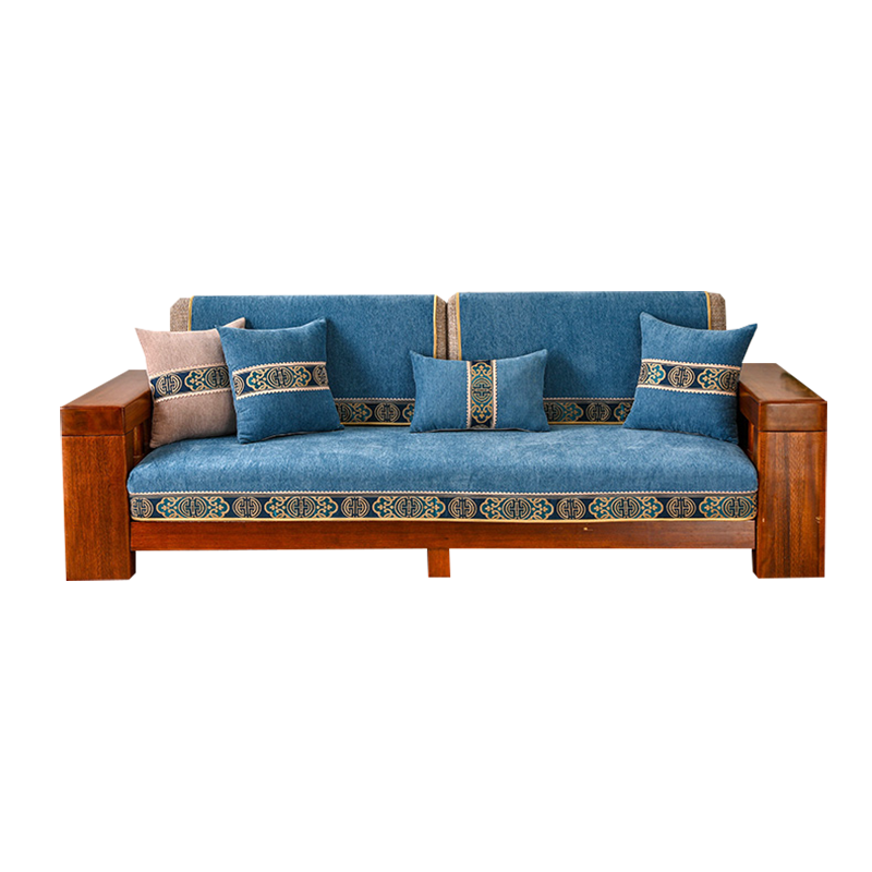 京城派 新中式沙发垫四季可用沙发套罩巾套装坐垫子巾四季新中式沙发套罩雪尼尔防滑红木沙发垫子组合支持定制飘窗垫子坐垫