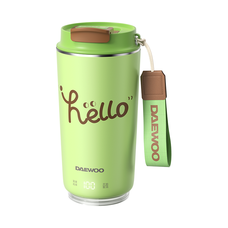 大宇(DAEWOO)[迷你轻巧]便携式烧水壶 电热加热水杯旅行旅游热水壶 保温恒温 办公出差 婴儿泡儿泡奶 D19复古红