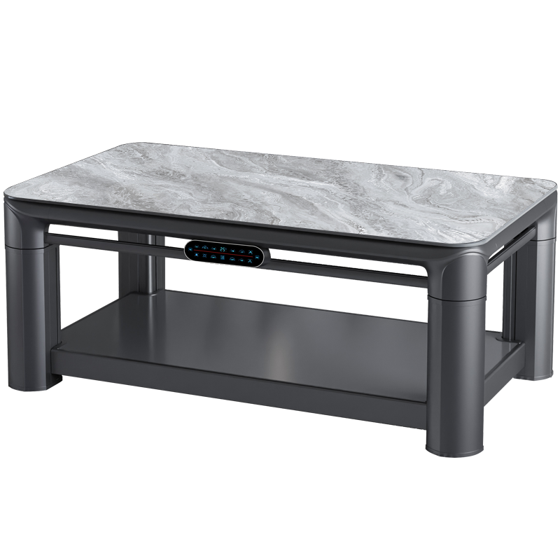 焱魔方商超新款V7黑1.38隐藏炉语音双升降烤火桌长方形电暖桌取暖桌烤火炉电暖炉茶几电烤桌电茶几烤火茶几取暖炉长方形餐桌