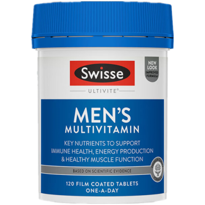 Swisse男士复合维生素片剂120粒/瓶装 澳洲原装进口 成年男性复合维生素矿物质营养补充