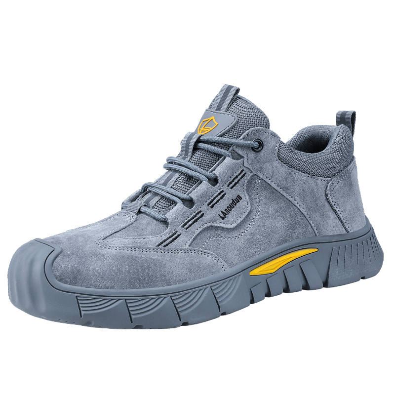 蓝鸥盾劳保鞋男舒适反绒钢包头防砸防刺穿耐磨橡胶底安全工作工地功能鞋D0266N