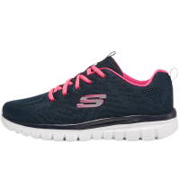 SKECHERS斯凯奇夏季女子缓震舒适耐磨轻便休闲运动鞋12615-NVHP