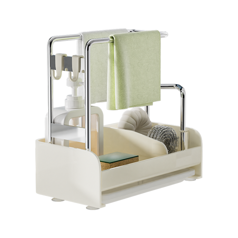 家佰利抹布架厨房置物架沥水篮用品架收纳架水龙头毛巾水槽海绵专用