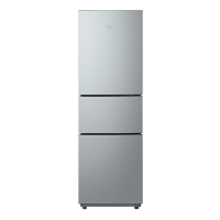 美的(Midea)215升线下同款大容量三门三温超薄小户型租房家用宿舍保鲜省电软冷冻三开门小冰箱BCD-215TM榭湖银