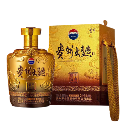 茅台股份贵州大曲牛年纪念酒53度2500ml酱香型白酒2.5L