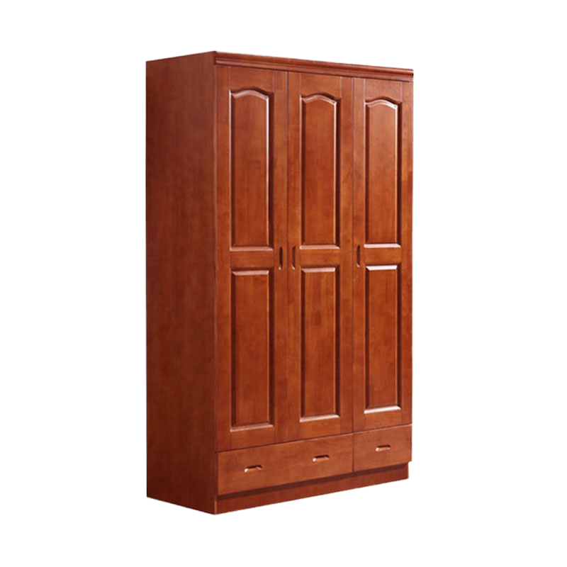 豫亨 53*120*188CM 三门实木衣柜宿舍卧室收纳柜新中式衣橱多功能储物柜