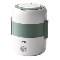 LOTOR浣熊电热饭盒自热插电保温热饭器蒸饭器上班族带饭神器办公室蒸煮可加热饭盒 海盐绿餐具款 2L