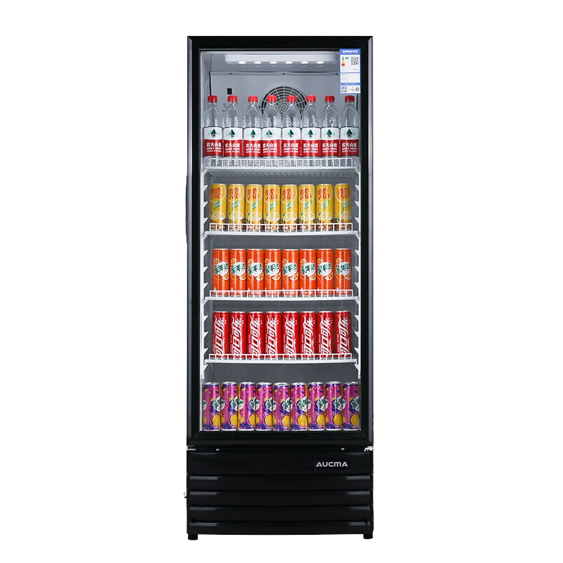 澳柯玛 商用单门立式冷藏展示柜 冷饮陈列柜保鲜柜饮料柜 超市啤酒柜陈列柜 [无灯箱全黑高颜值]SC-216NE