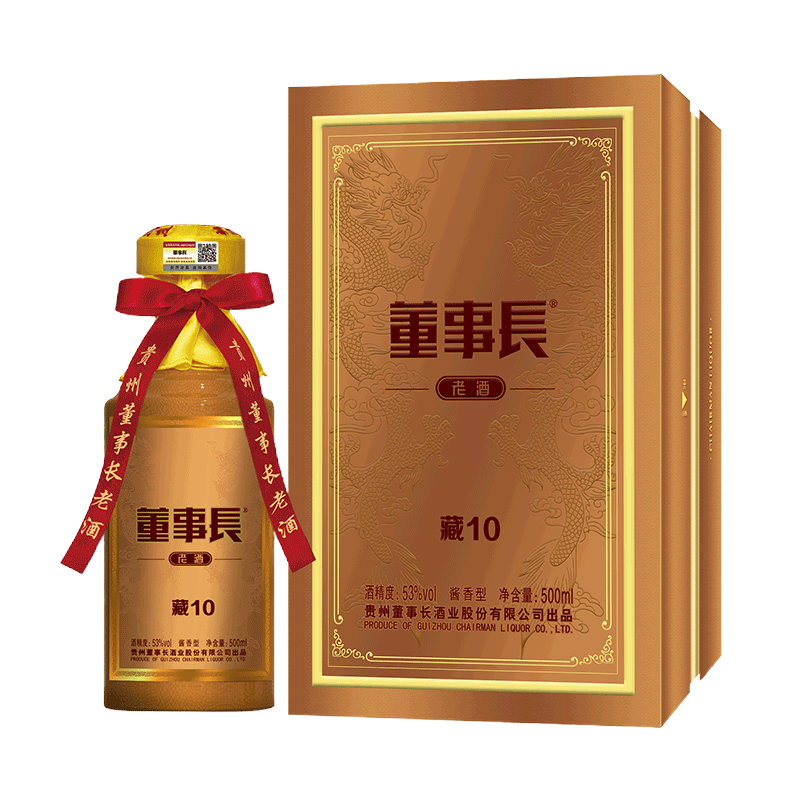 贵州董事长酒 藏10 53度酱香型白酒 500ml*1 单瓶装