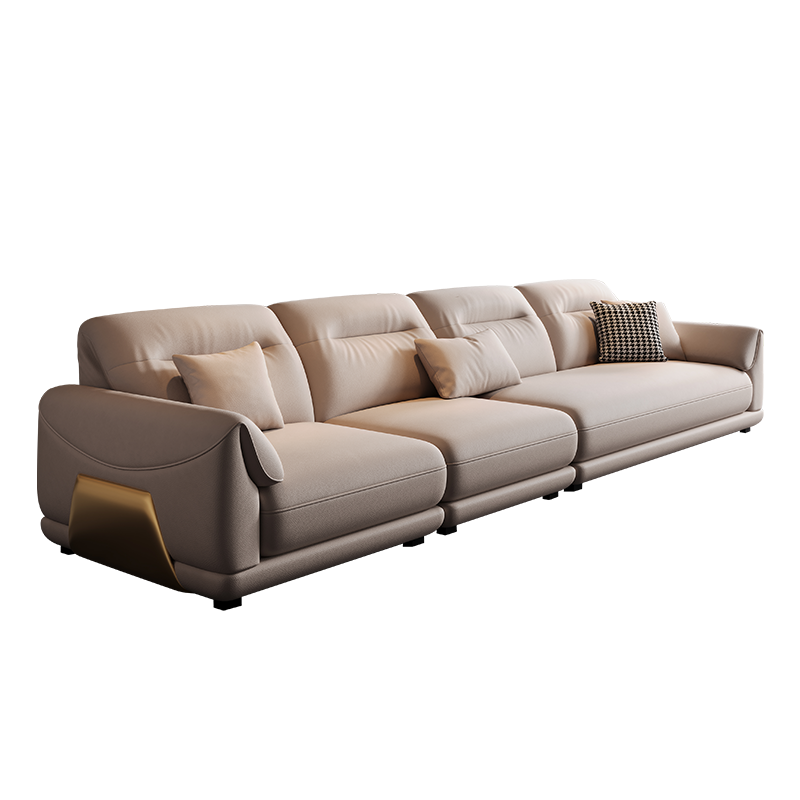 意式轻奢棉花糖真皮沙发客厅大小户型现代简约大坐深贵妃沙发组合