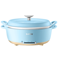 苏泊尔(SUPOR)多用途锅电火锅家用 多功能电热锅电煮锅6L大容量麦饭石色不粘锅鸳鸯火锅锅H3232FK609Y
