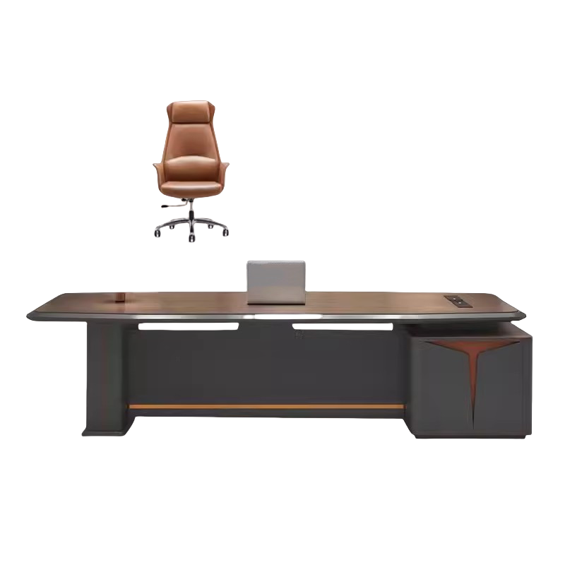 迅迈 1.6米老板桌+老板椅 轻奢老板桌办公桌简约现代总裁桌大班台经理办公室桌椅组合电脑桌
