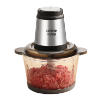LOTOR浣熊绞肉机家用电动小型饺馅碎肉搅肉打肉机搅拌机多功能蒜泥婴儿辅食料理机 2L不锈钢碗单刀