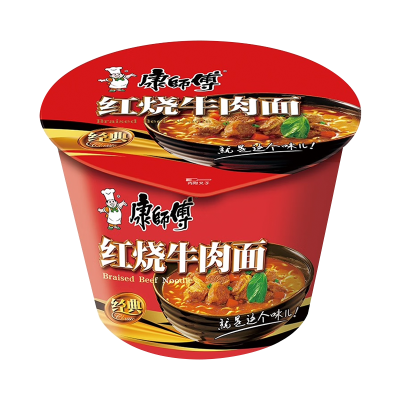 康师傅 经典红烧牛肉面113g*12桶 整箱装