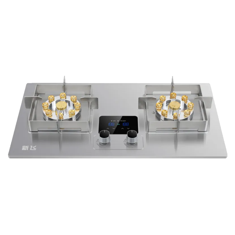 新飞燃气灶双灶煤气灶单灶具5.2KW大火力双眼灶家用嵌入式台式煤气炉不锈钢双九腔猛火灶灶台天然气灶