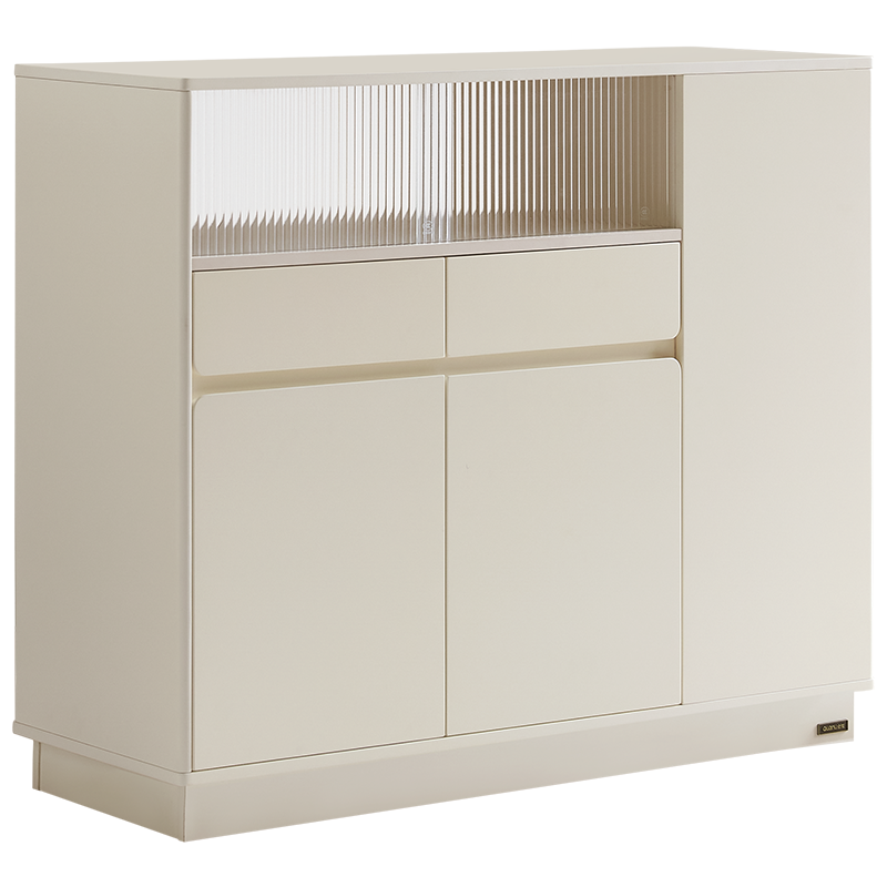 全友家居奶油风靠墙收纳储物玄关柜客厅隔断小吧台置物柜子