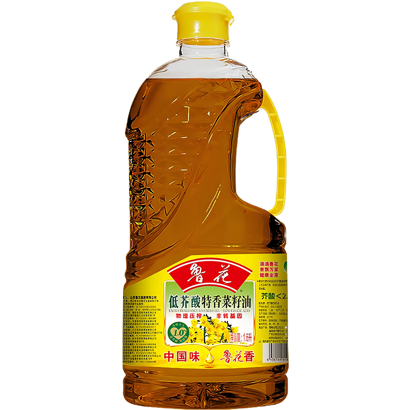 鲁花低芥酸特香菜籽油1.6L食用油调味烹饪 健康瓶装