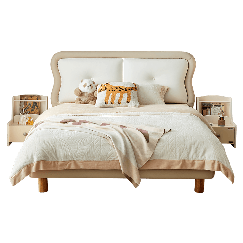 全友家居简约现代儿童床卧室儿童房实木脚单人床男孩女孩床