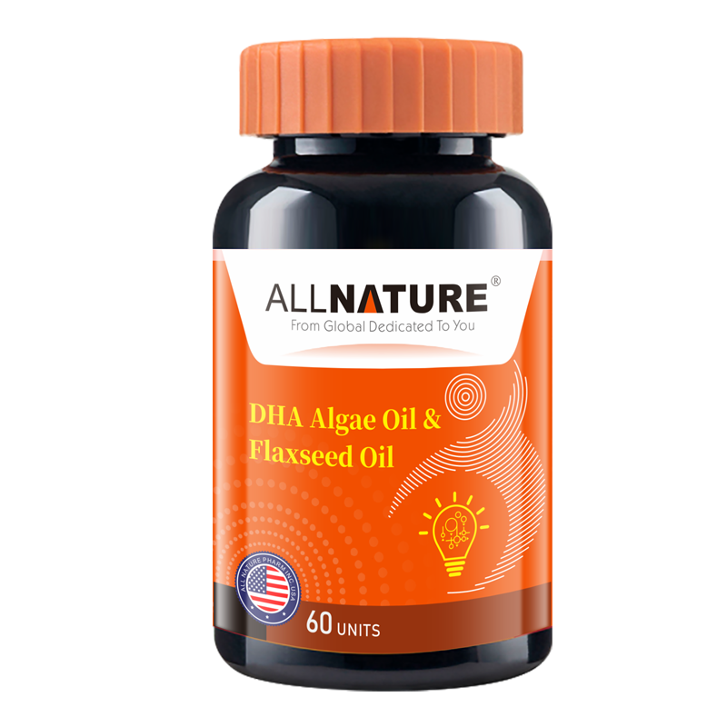 安美奇DHA藻油亚麻籽油软胶囊60粒/瓶孕期产妇哺乳期儿童大脑智力发育膳食营养补充...