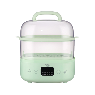 LOTOR浣熊 电蒸锅家用小型折叠二层多功能智能早餐包子蒸菜蒸汽电蒸箱蒸蛋器大容量 绿色 6L