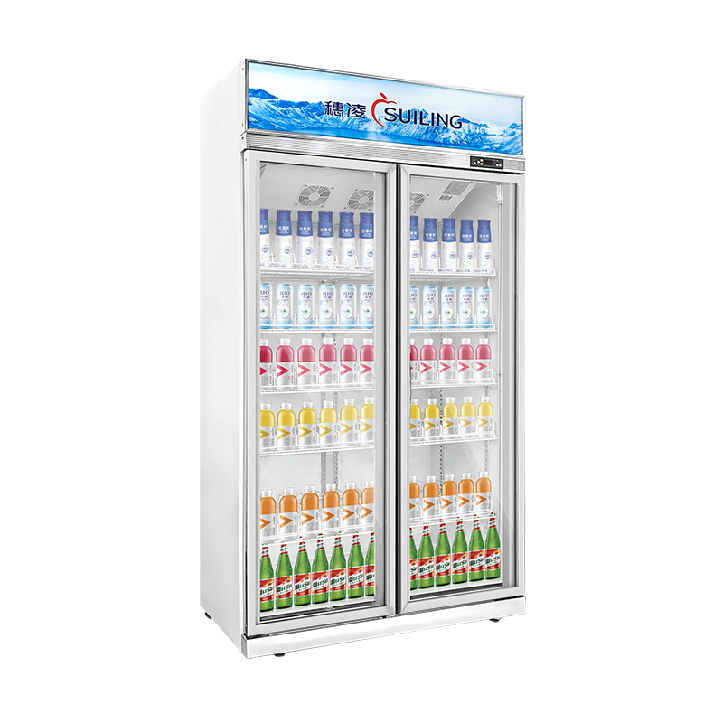 穗凌(SUILING) LG4-1100LW商用展示冰柜水果保鲜双门玻璃门陈列柜立式饮料风冷冷柜