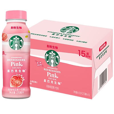 星巴克 270ml*15瓶 粉粉生咖轻咖啡因果汁饮料 (箱)