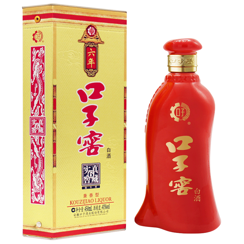 [口子窖年货节]口子窖6年型六年型41度450ML单瓶兼香型白酒口子酒
