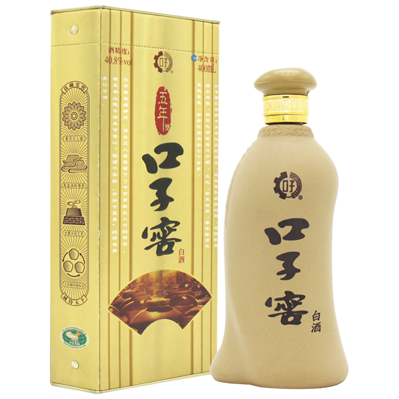[口子窖年货节]口子窖5年型五年型40.8度400ML*4瓶兼香型白酒整箱装口子酒