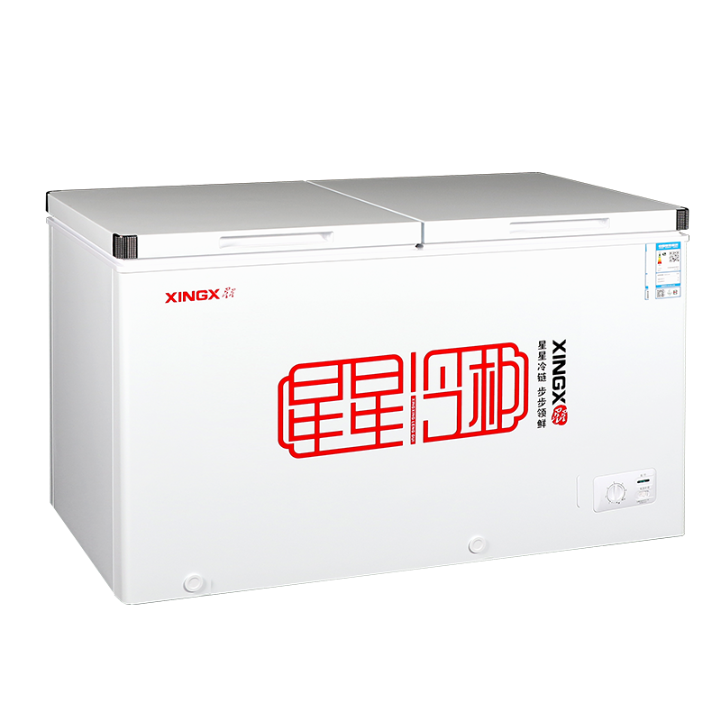 星星(XINGX)365升双温卧式冷柜超市便利店家用省电热补偿自动减霜80%左冷冻右冷藏BCD-365G-E