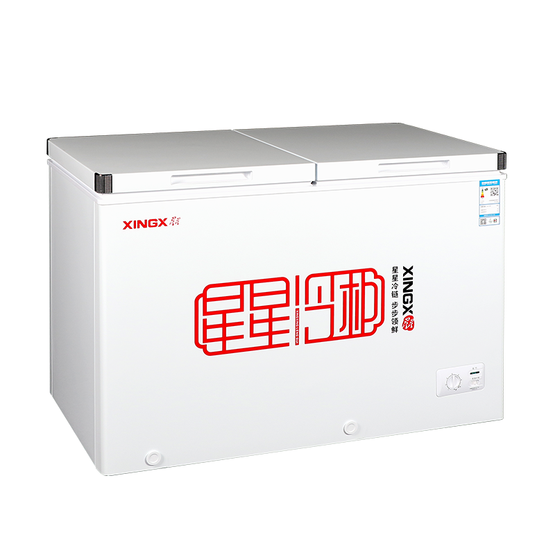 星星(XINGX)305升双温卧式冷柜商用超市便利店家用省电热补偿自动减霜80%左冷冻右冷藏BCD-305G-E