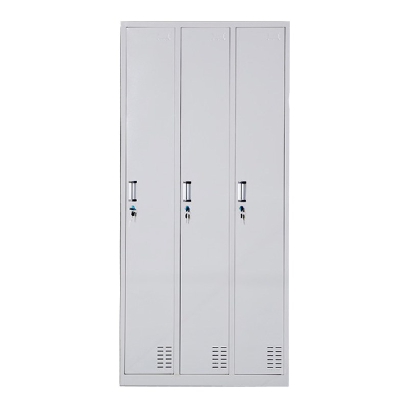 铭威盾更衣柜员工铁皮柜健身房宿舍储物柜带锁存包柜收纳柜钢制三门更衣柜