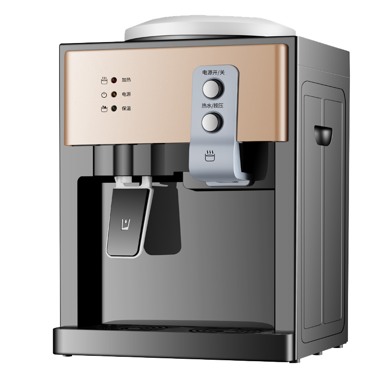 古达饮水机台式小型家用宿舍全自动智能迷你冷热两用制冷热桶装水桌面 香槟金-_温热 SH-T
