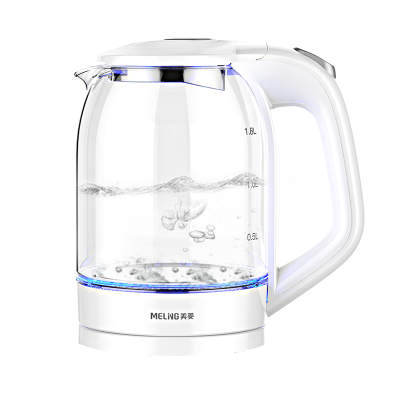 美菱(MELING)家用玻璃家用电水壶1.8L大容量自动断电电热水壶保温防烫防干烧自动断电玻璃内胆烧水壶WB02